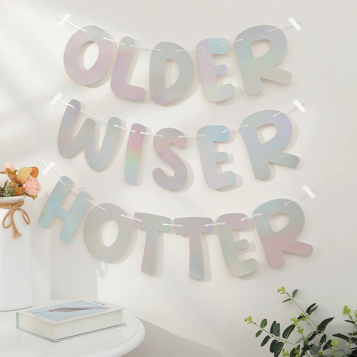 older wiser hotter retro banner - basil boutique