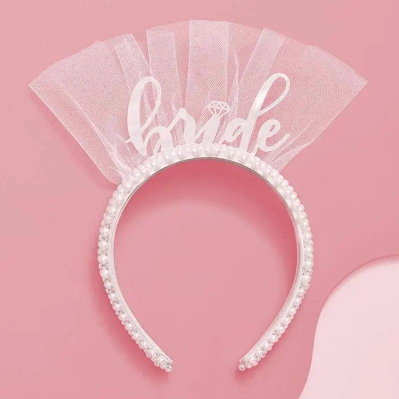 pearl bride veil headband - basil boutique