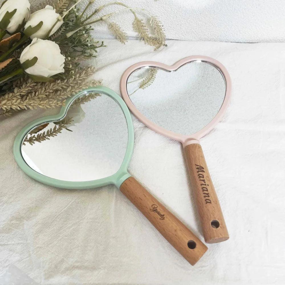 personalized heart makeup mirror - basil boutique