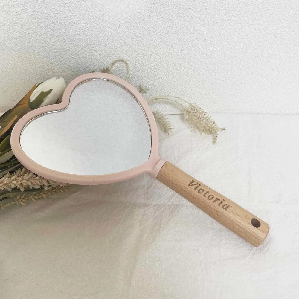 personalized heart makeup mirror - basil boutique