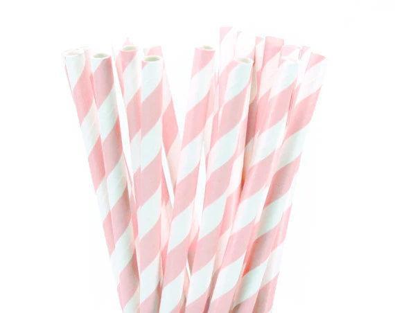 pink paper straws - basil boutique