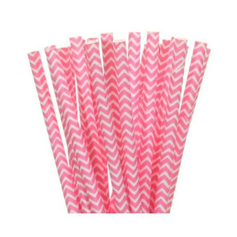 pink paper straws - basil boutique