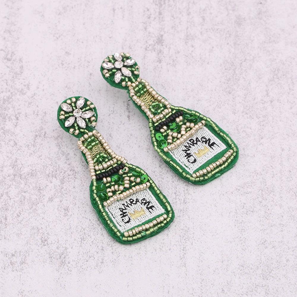 prosecco beaded earrings - basil boutique