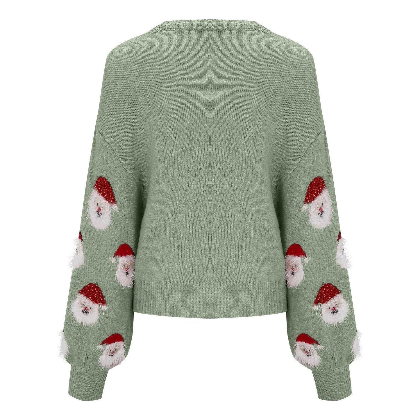 santa clause sequin crew sweater - basil boutique