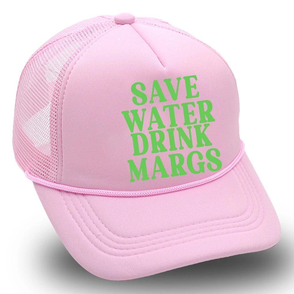 save water drinks margs trucker hat - basil boutique