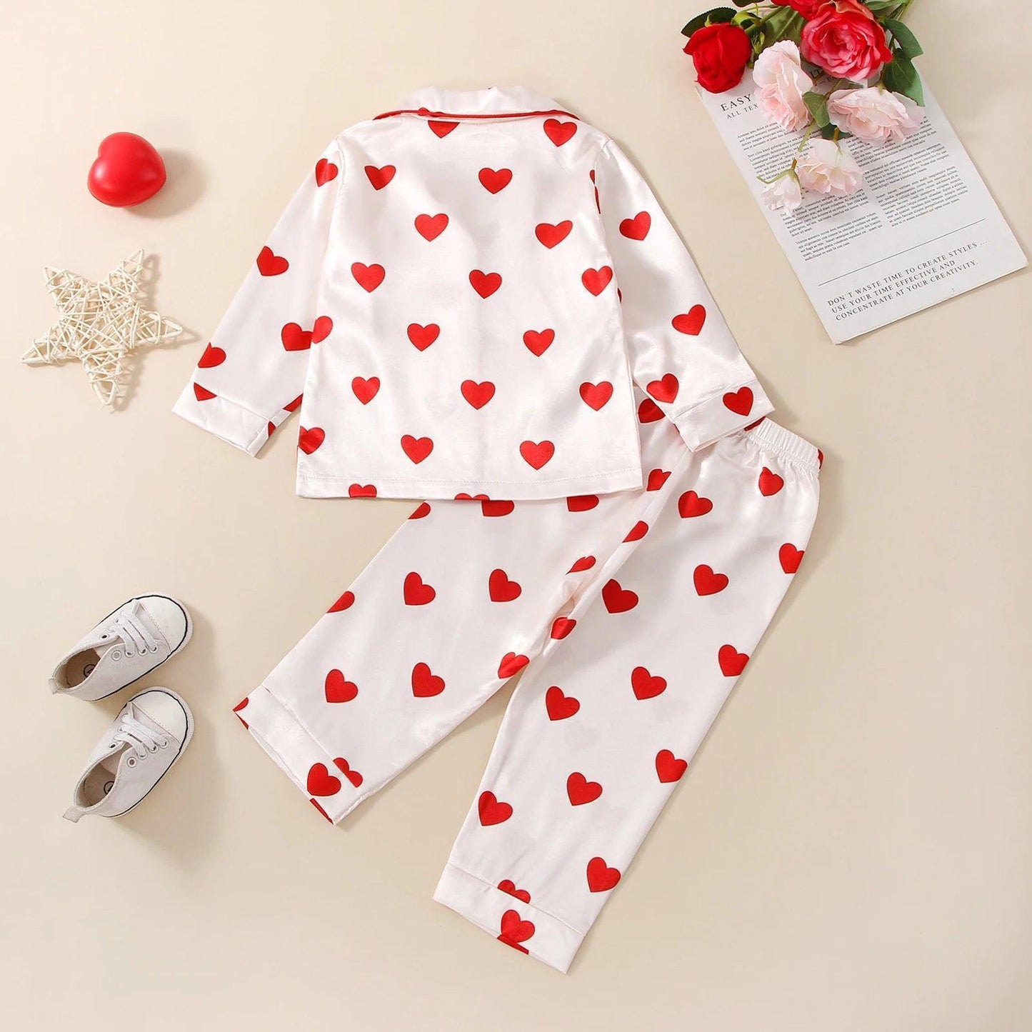 spread the love kids pajamas - basil boutique