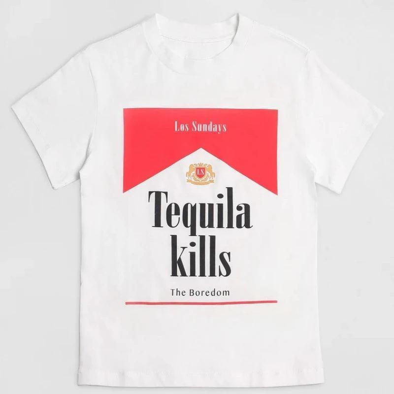 tequila kills oversized t-shirt - basil boutique
