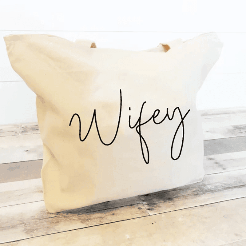 wifey canvas tote bag - basil boutique