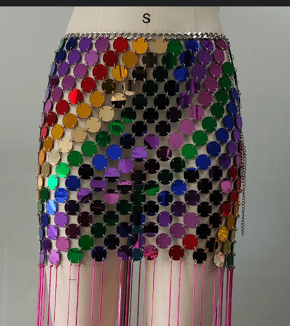rainbow metallic skirt