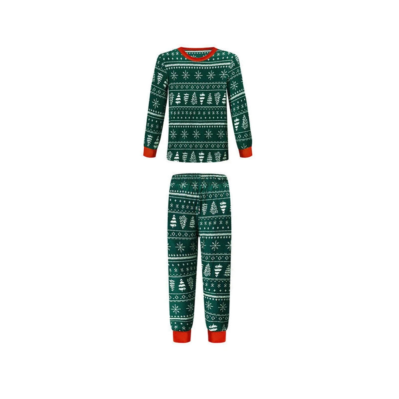 family matching sweater print pajamas