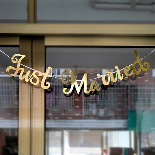 just married foil banner - basil boutique