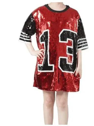 number 13 sequin t-shirt dress - basil boutique