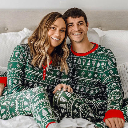 family matching sweater print pajamas