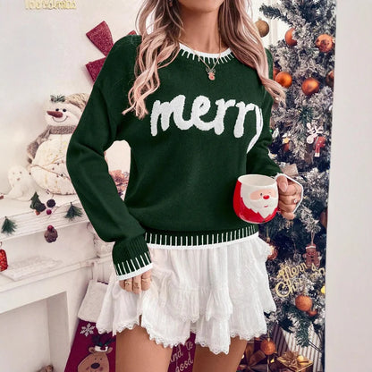 merry knit crew sweater