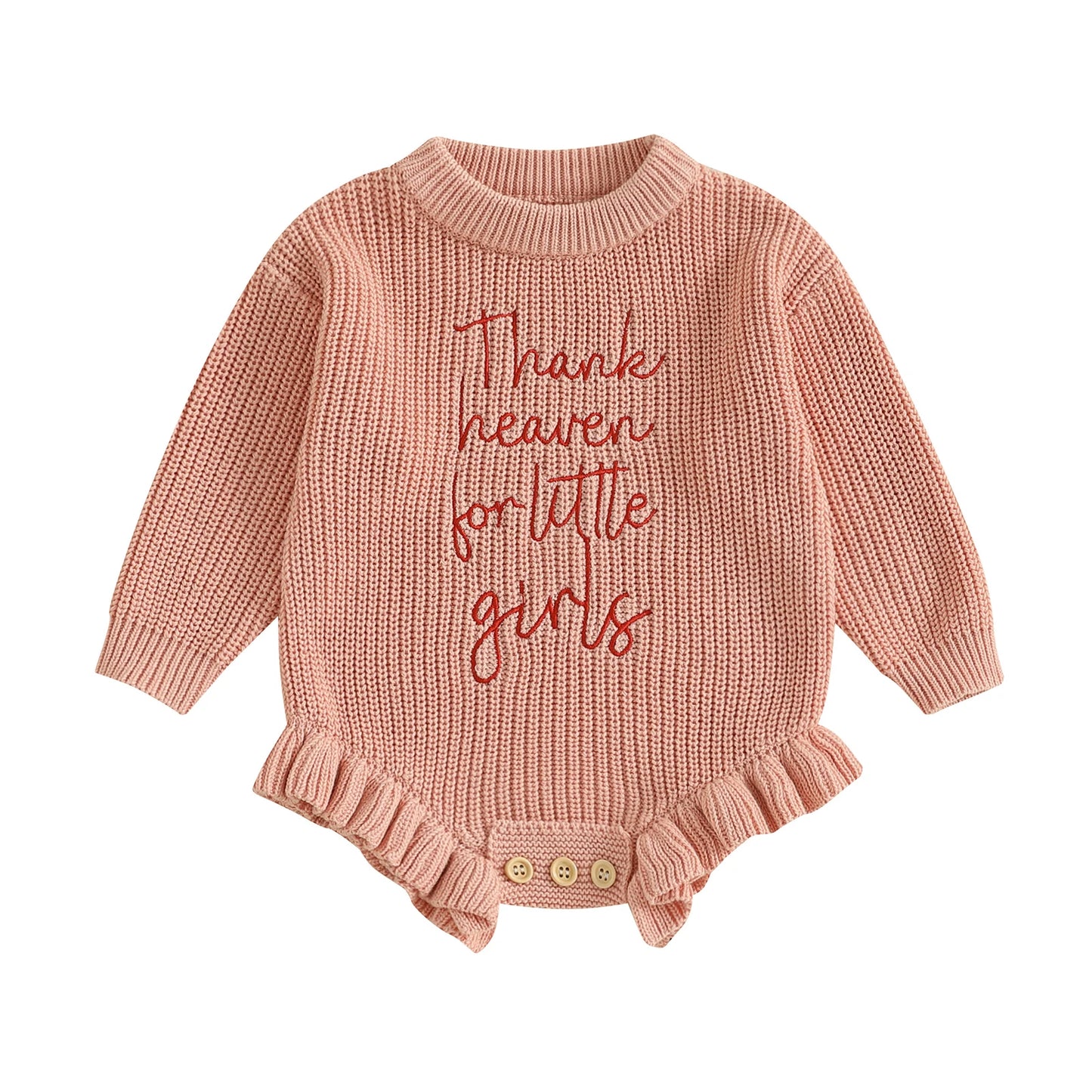 thank heaven for little girls ruffle onesie