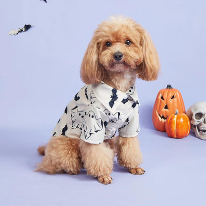 bats + ghosts dog shirt - basil boutique