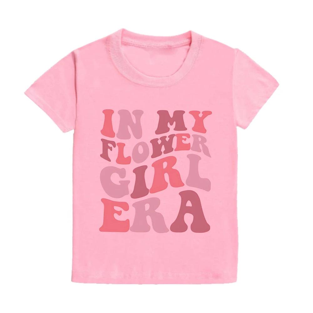 in my flower girl era kids t-shirts