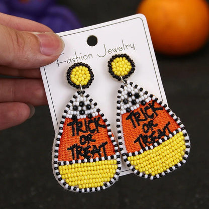 halloween beaded earrings - basil boutique