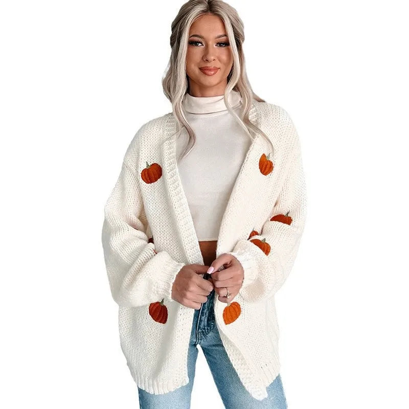 pumpkin knit cardigan