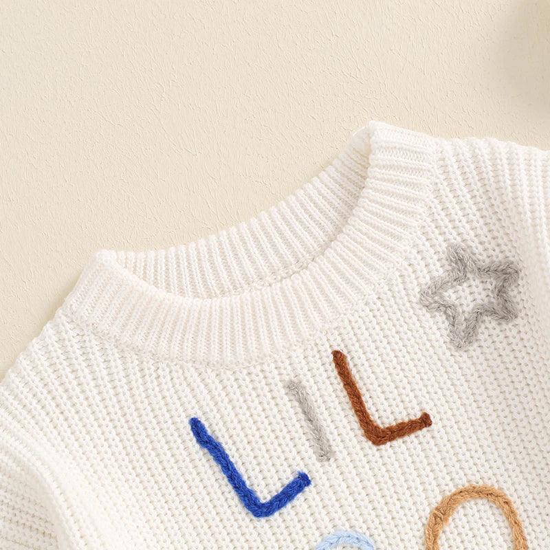 lil bro star knit kids sweater - basil boutique