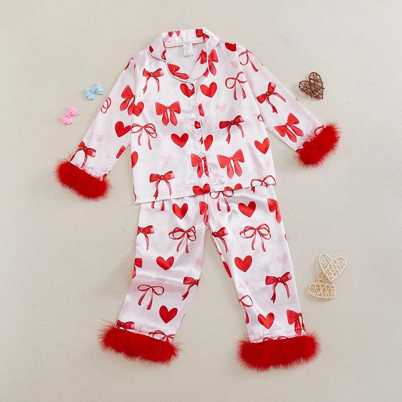 sweet valentine kids pajamas - basil boutique