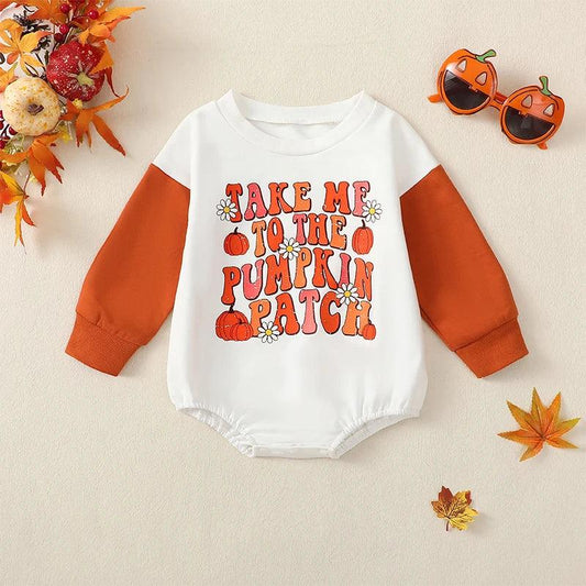 take me to the pumpkin patch onesie - basil boutique