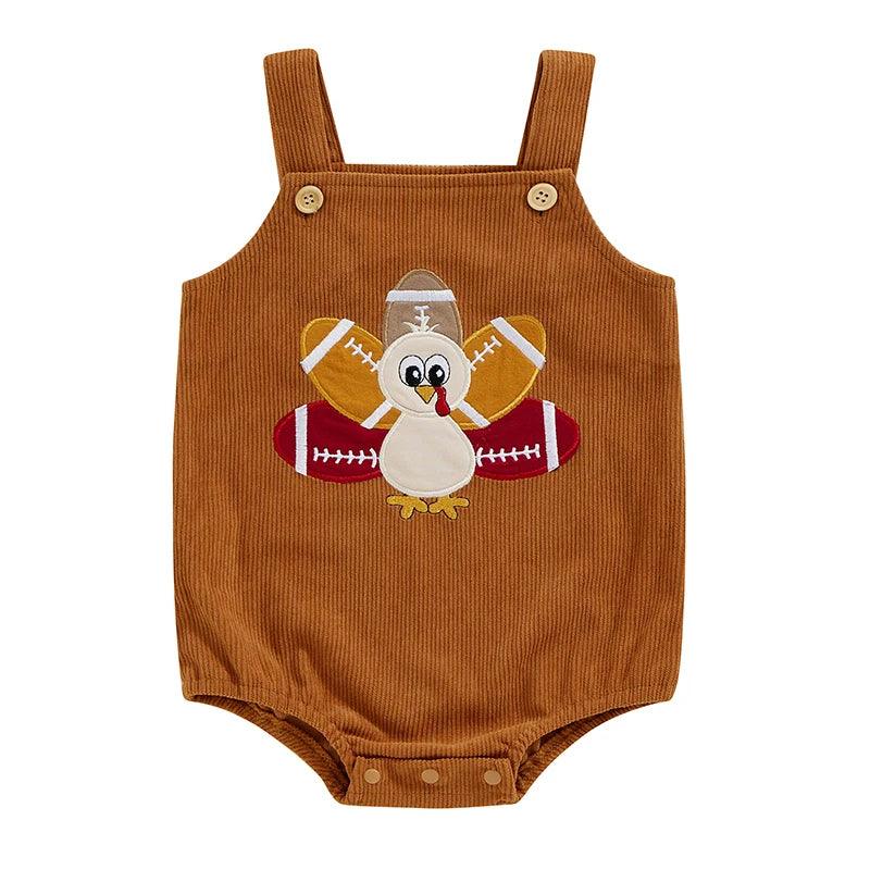 football turkey overall onesie - basil boutique