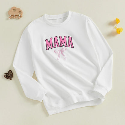 mama + mini bow matching crew sweatshirts