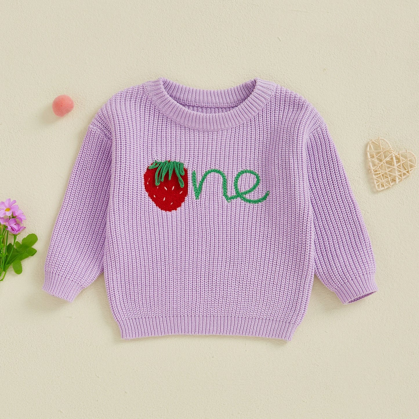 strawberry one kids knit crew sweater