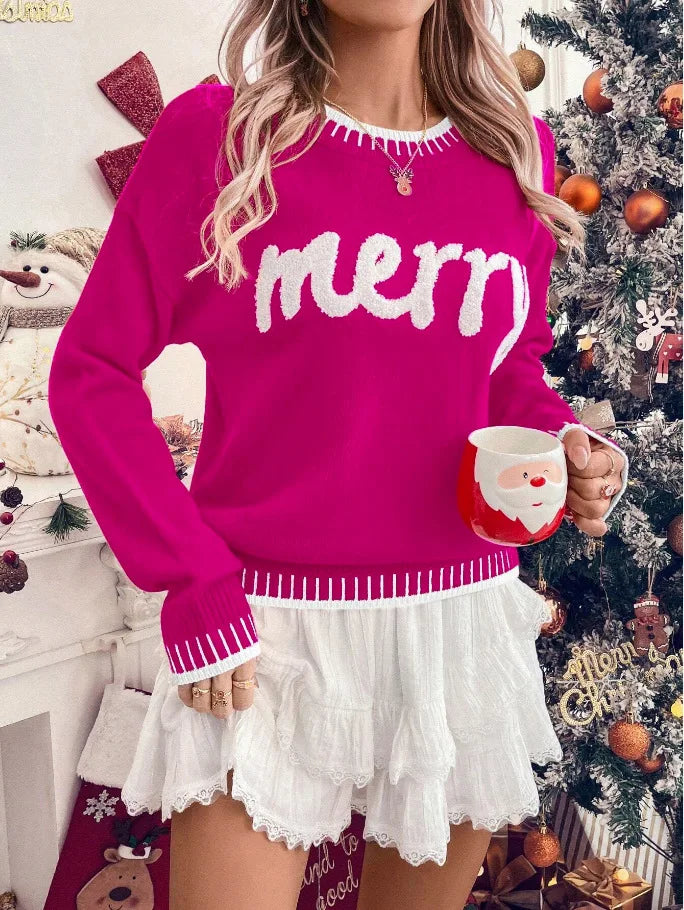 merry knit crew sweater