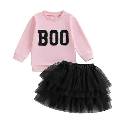 boo tulle kids outfit - basil boutique