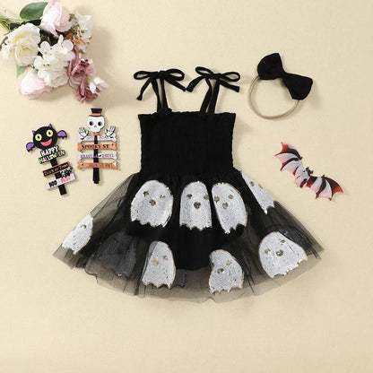 boo ghost kids dress - basil boutique