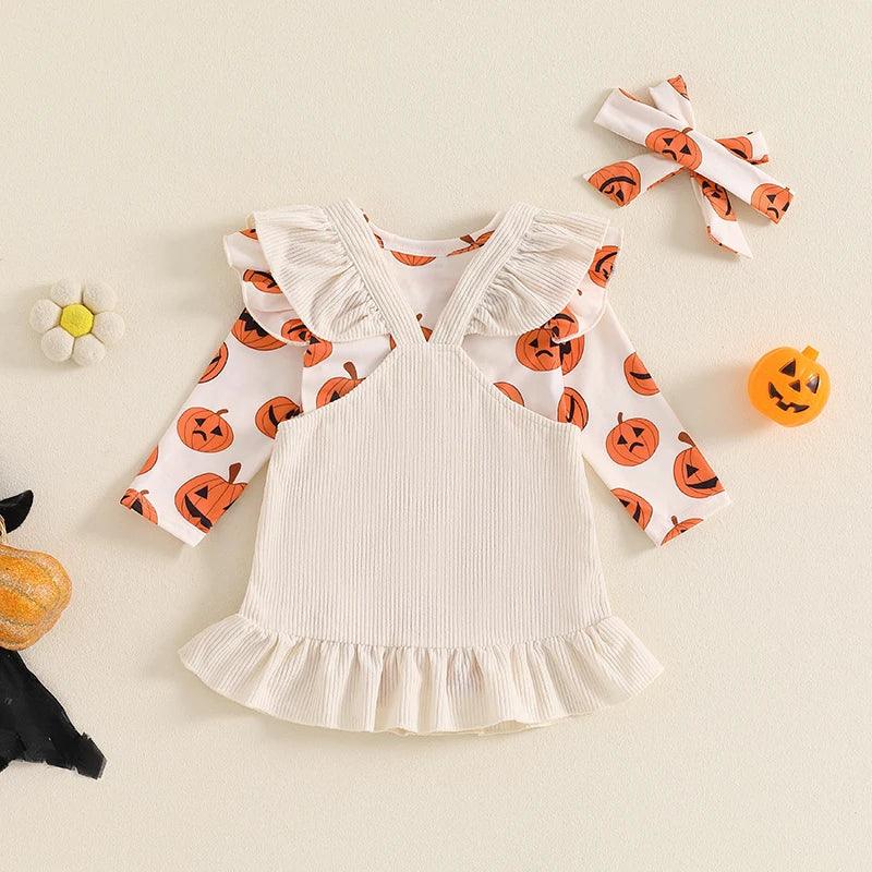 jack-o-lantern kids overall outfit