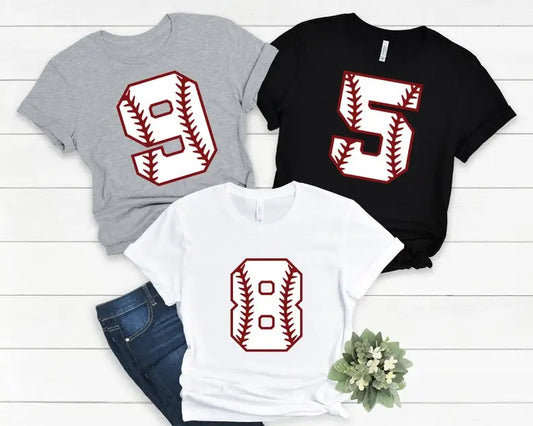 personalized baseball number t-shirt