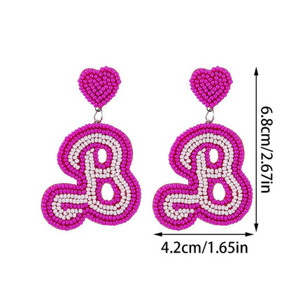 barbie babe + bride beaded earrings - basil boutique