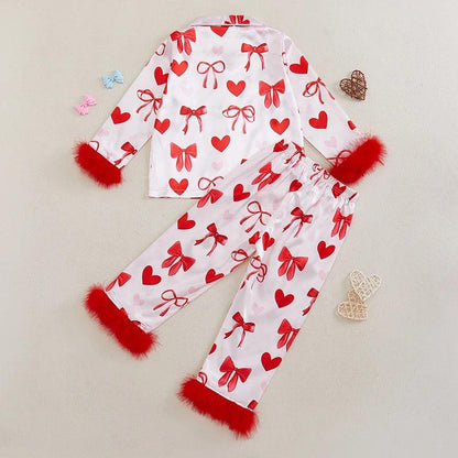 sweet valentine kids pajamas - basil boutique