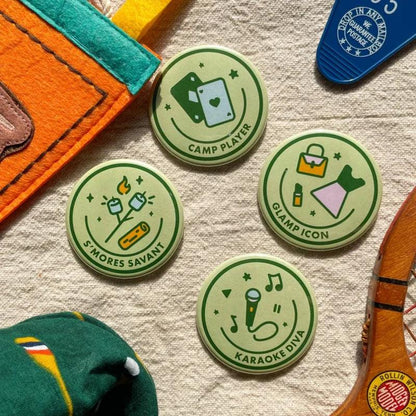 camp bachelorette pins