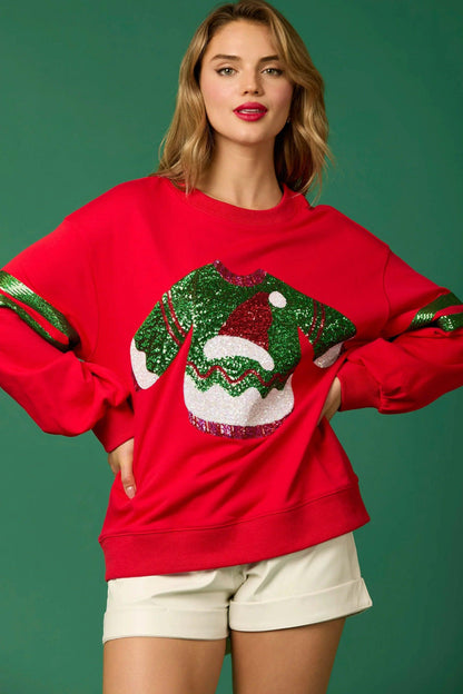 ugly sequin crew sweaters - basil boutique