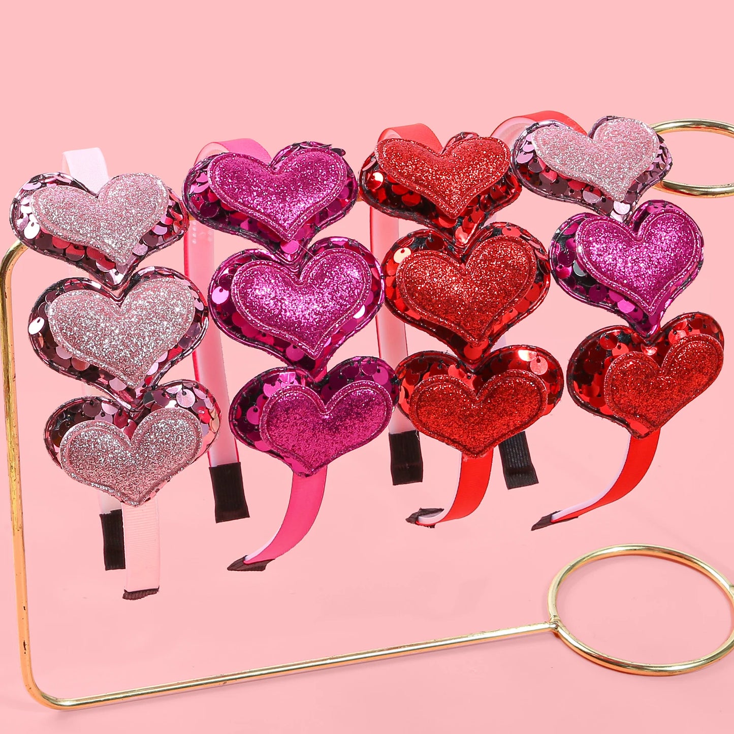sweet heart glitter headband