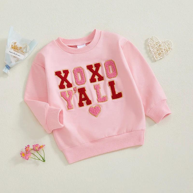 xoxo y'all kids crew sweatshirt