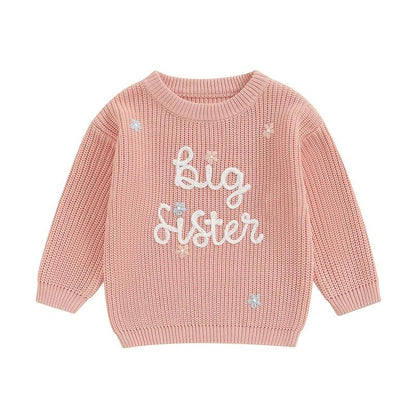 big sister floral kids crew sweater - basil boutique