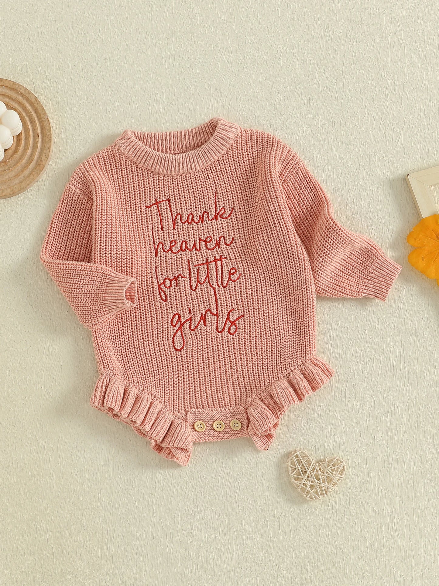 thank heaven for little girls ruffle onesie