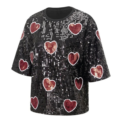 love is all around sequin top