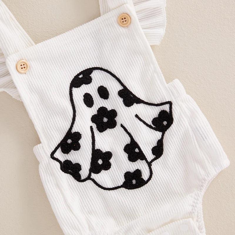 ghostly ghoul kids overalls - basil boutique