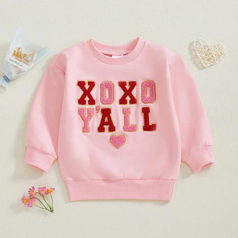 xoxo y'all kids crew sweatshirt