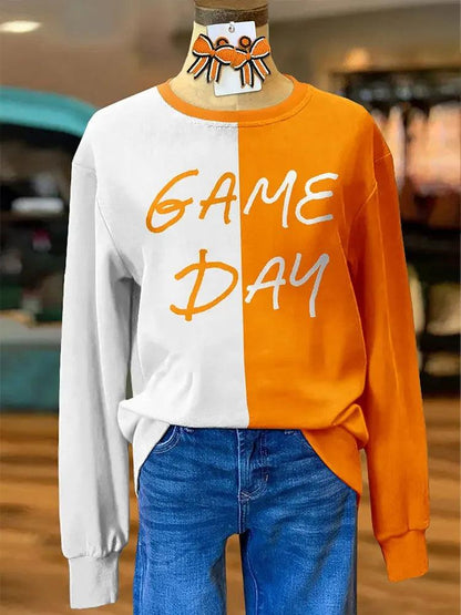 game day two-toned long sleeve t-shirt - basil boutique