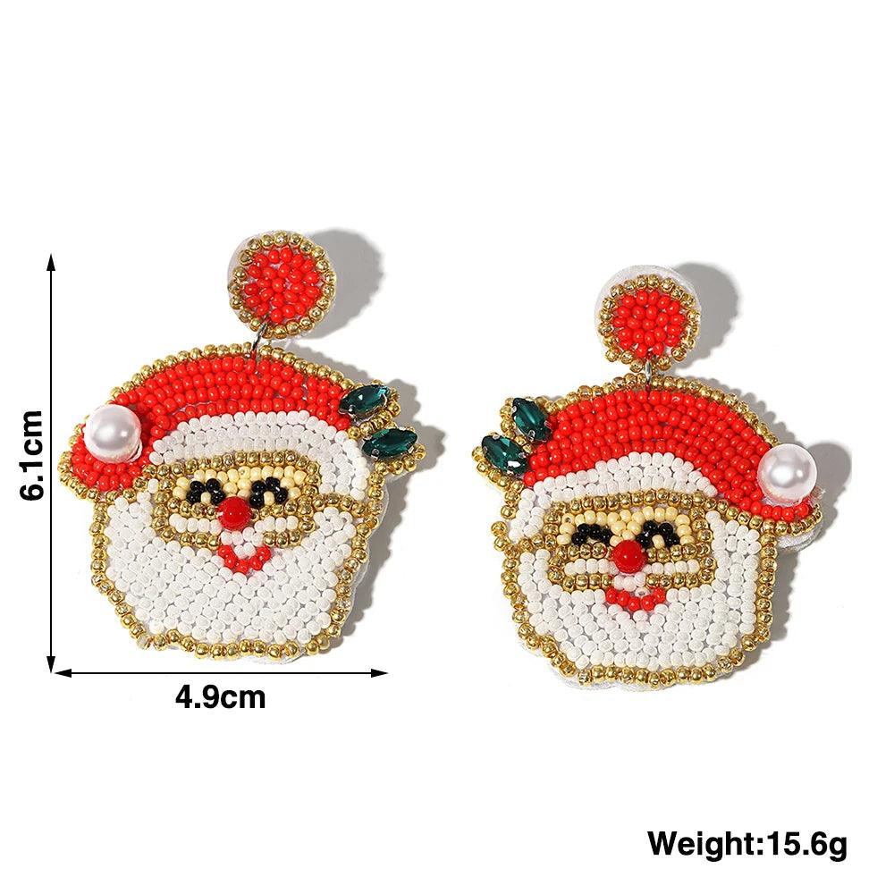 santa claus beaded earrings