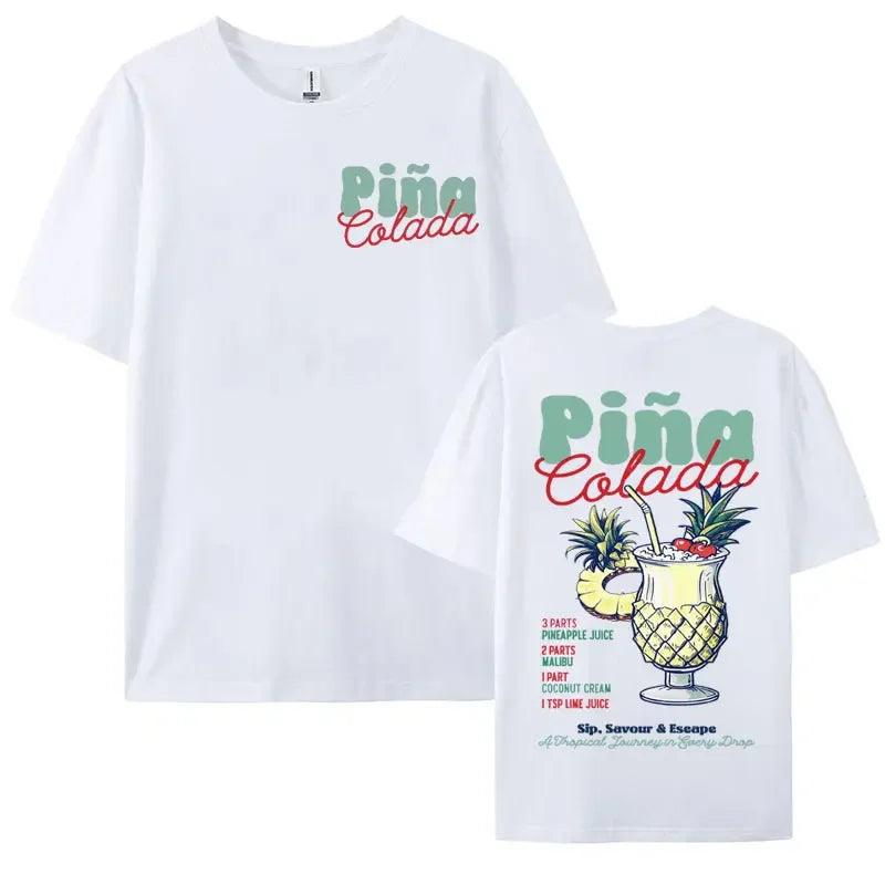 piña colada cartoon cocktail t-shirt - basil boutique