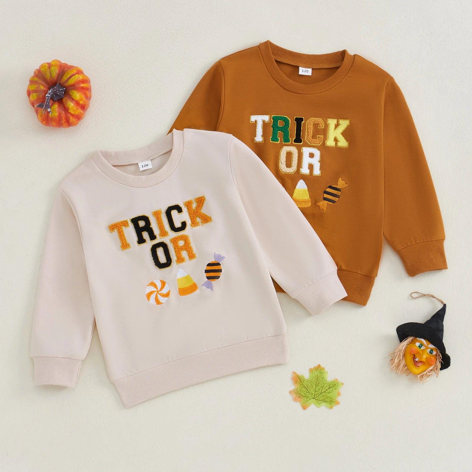 trick-or-treat kids crew sweatshirt - basil boutique