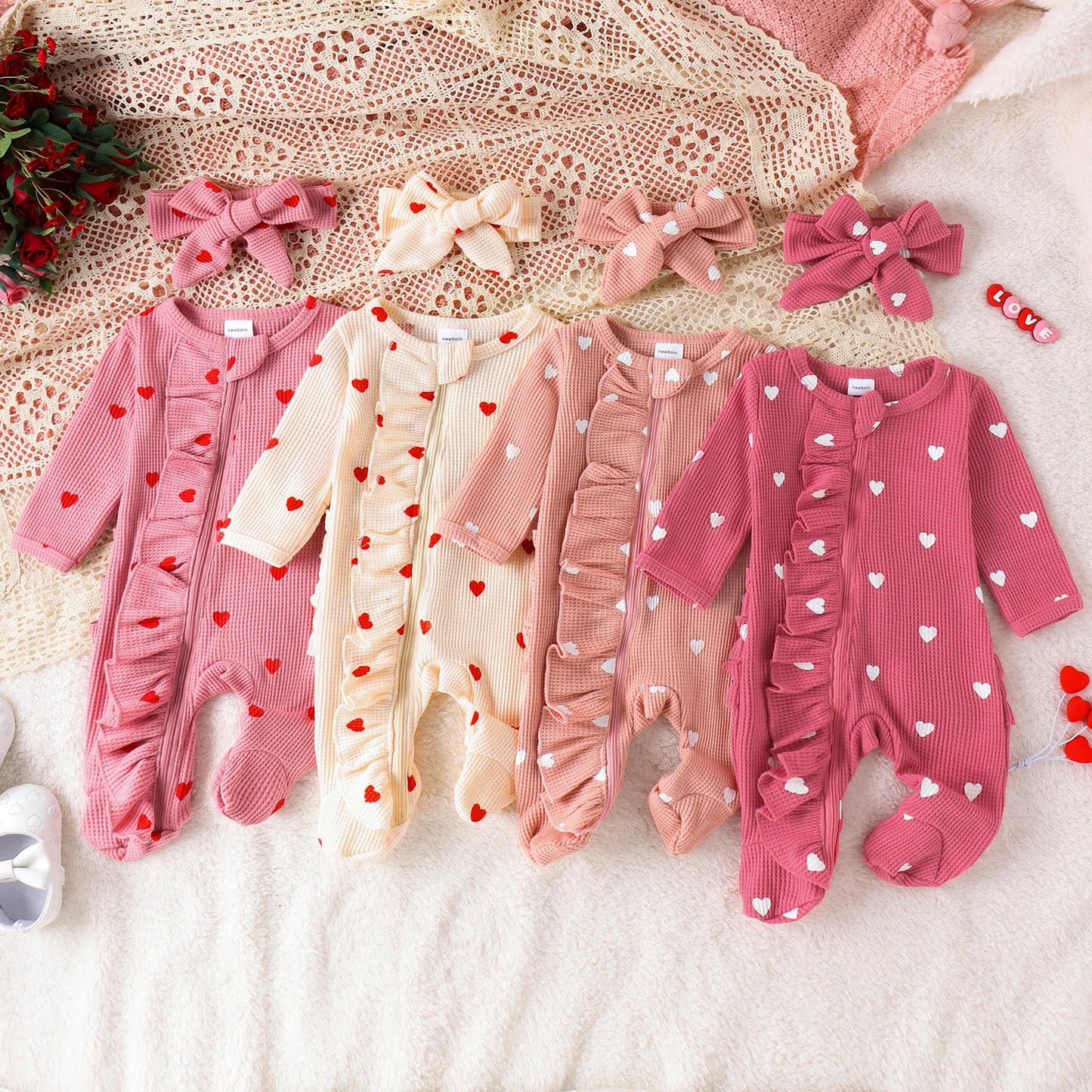 heart ruffle onesie